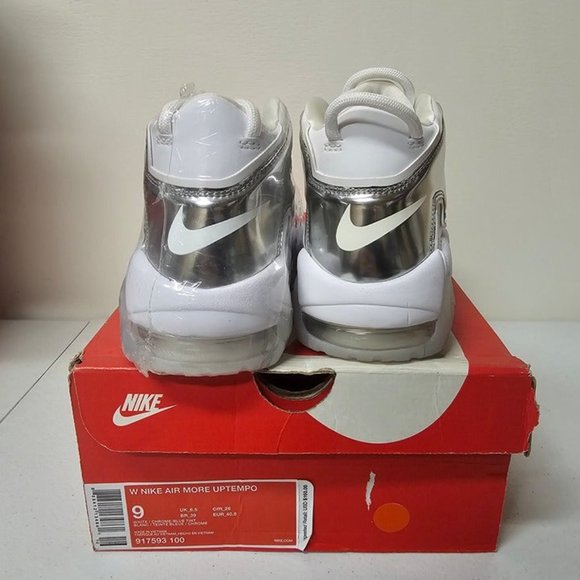 Brand New Nike Air More Uptempo Silver/Chrome White (Women\'s) Size 9W/7.5M